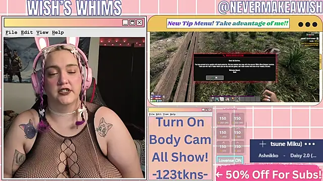 Snapshot of nevermakeawish chatting on July 9, 9:32 am nevermakeawish online show from July 9, 9:32 am