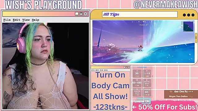 Snapshot of nevermakeawish chatting on February 25, 4:40 pm nevermakeawish online show from February 25, 4:40 pm