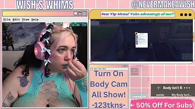 Snapshot of nevermakeawish chatting on June 28, 9:48 am nevermakeawish online show from June 28, 9:48 am
