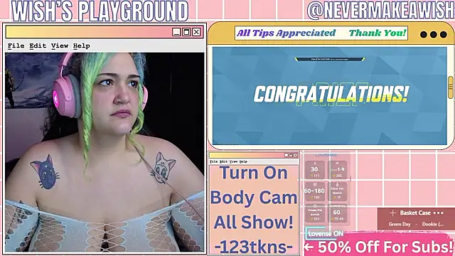 Snapshot of nevermakeawish chatting on March 1, 4:51 pm nevermakeawish online show from March 1, 4:51 pm