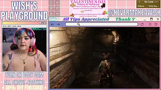 Snapshot of nevermakeawish chatting on February 18, 5:16 am nevermakeawish online show from February 18, 5:16 am