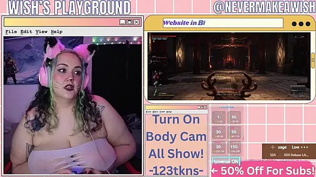 Snapshot of nevermakeawish chatting on February 25, 4:34 am nevermakeawish online show from February 25, 4:34 am