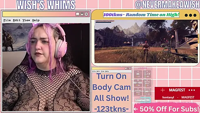 Snapshot of nevermakeawish chatting on June 5, 8:53 am nevermakeawish online show from June 5, 8:53 am