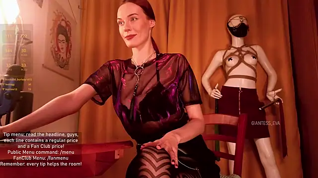 Giantess Eva online show from October 3, 7:15 pm