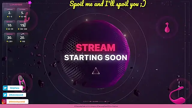 TheLovelyCandi online show from March 3, 9:00 pm