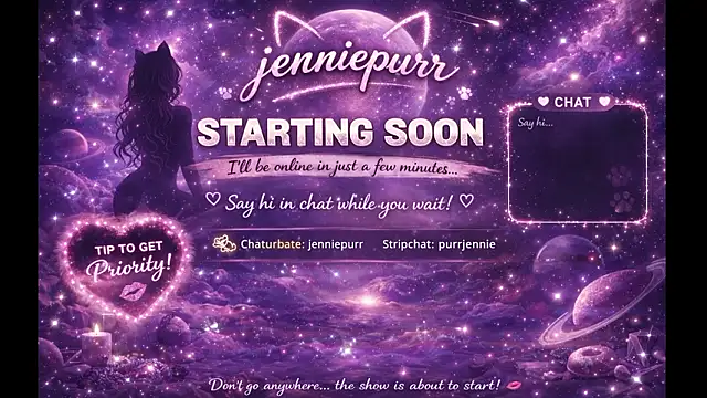 purrjennie online show from March 29, 5:47 pm