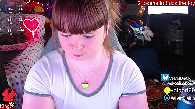 Snapshot of VelvetDiablo chatting on February 20, 12:52 am VelvetDiablo online show from February 20, 12:52 am
