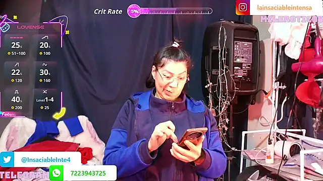 LaInsaciableIntensa online show from March 20, 2:45 am