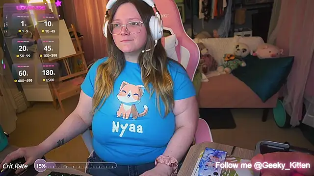 Snapshot of Geeky_Kitten chatting on February 9, 6:01 am Geeky Kitten online show from February 9, 6:01 am