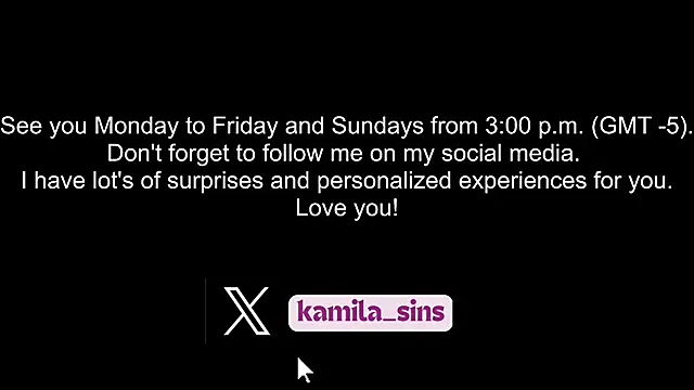 Snapshot of kamila_sins chatting on March 4, 8:05 pm kamila sins online show from March 4, 8:05 pm