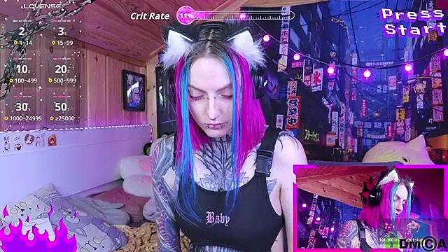 Snapshot of NekoCyber chatting on October 12, 4:58 am NekoCyber online show from October 12, 4:58 am