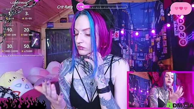 Snapshot of NekoCyber chatting on March 2, 5:33 am NekoCyber online show from March 2, 5:33 am