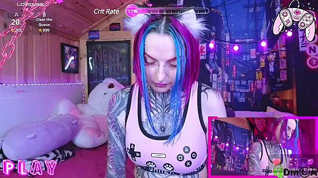 Snapshot of NekoCyber chatting on March 20, 5:13 am NekoCyber online show from March 20, 5:13 am