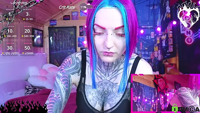 Snapshot of NekoCyber chatting on December 29, 4:27 am NekoCyber online show from December 29, 4:27 am